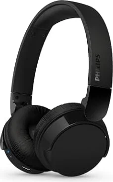 PHILIPS TAH4209BK Cuffie On-Ear wireless bluetooth leggere con isolamento acustico passivo - 55 ore di riproduzione, suono naturale, chiamate chiare, bassi dinamici, 2 ore di carica USB-C - Nero