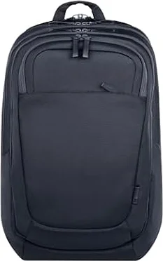 HP Travel Plus 30L, Zaino espandibile fino a 35L per notebook fino a 17 pollici, con Apertura a 180°, Tessuto Riciclato, Protezione RFID Antifurto, Impermeabile, Cerniere Antiforatura, Blu Grafite