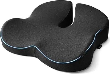 Cuscino Sedia Ufficio in Memory Foam Design 3D Sagomato | Rivestimento traspirante e base antiscivolo, ideale per lunghi periodi seduti, ufficio, casa e viaggi