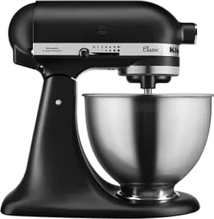 KitchenAid Robot da Cucina 4,3L Nero opaco | Impasta, monta e mescola per la pasticceria quotidiana; 10 velocità, movimento planetario e resistente struttura in metallo