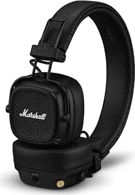Marshall Major V Cuffie Wireless Bluetooth, 100 ore di riproduzione - nero | Oltre 100 ore di riproduzione, microfono per chiamate, design leggero e pieghevole per i viaggi, cavo audio rimovibile