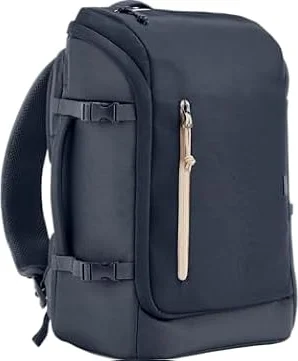 HP Travel, Zaino per Notebook da 15.6”, Creato con Materiale Riciclato, Scomparto per Computer e Tablet, Tasche Interne Imbottite, Impermeabile, 25 Litri Espandibili fino a 30, Blu Scuro