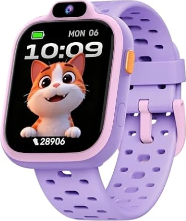 BIGGERFIVE Smartwatch Bambini Bambina 3-14，1,8" Fitness Tracker Orologio | Contapassi, Frequenza Cardiaca, Resistente all'Acqua IP68, Monitor del Sonno, Giochi Puzzle, Musica, video e foto