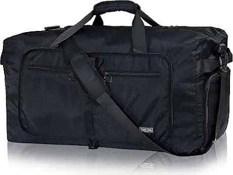Fmeida 65L Borsone da Viaggio Pieghevole, con Scomparto Scarpe e Tracolla | Grande Borsone Palestra per Uomo e Donna, Tessuto Idrorepellente e Antistrappo, Borsa Sportiva Duffel Bag