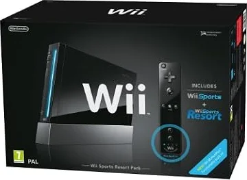 Nintendo Wii (Black) with Wii Sports + Wii Sports Resort: Includes Wii Remote Plus [Edizione: Regno Unito]