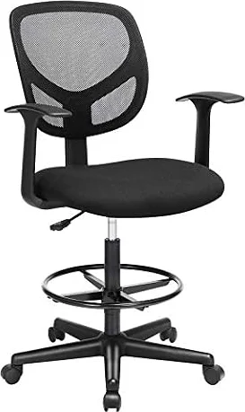 SONGMICS Sedia da Ufficio, Ergonomica, Regolabile in Altezza | Sedia da Scrivania, Tessuto a Rete, Poggiapiedi Regolabile, Portata 120 kg, Nero Inchiostro, Collezione KIME OBN25BK