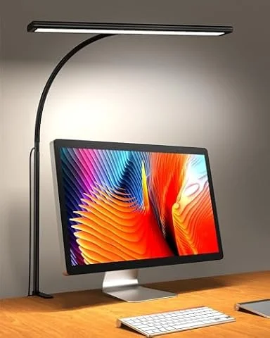 iFalarila [2025 Version 160 LED Lampada da Scrivania con Morsetto 30 Modalità, Più Luminoso Lampade da Tavolo 360° Flessibile Lampada da Lettura con Caricatore USB per Lavoro Studiare o Leggere-70CM