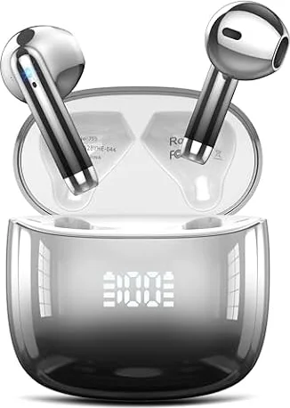 Cuffie Bluetooth, Auricolari Bluetooth 5.4 Incorporato Driver da 14.2mm | Suono surround, microfono HD, driver da 14,2 mm, 48 ore, cuffie wireless, IPX7, riduzione del rumore, display LED
