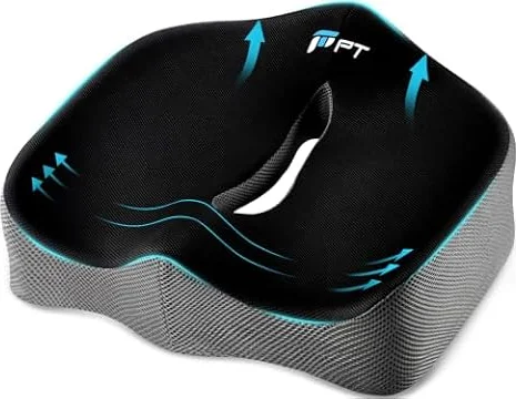 POOTACK Cuscino Sedia Ufficio, Cuscino per Sedile Auto e Ufficio | Memory Foam Rivestimento Traspirante e Base Antiscivolo, Fornisce un Supporto Confortevole