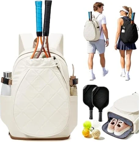 SZLX Zaino da Tennis per Donne Uomini,Borsa da Tennis, Grande Borsa da Racchetta, Borsas Sportiva per Badminton Pickleball,Impermeabile Borsas Sportiva che Può Contenere 2 Racchetta e Scarpe da Tennis