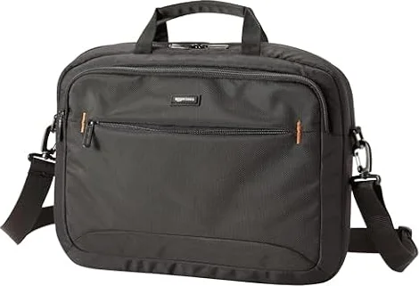 Amazon Basics Borsa compatta per computer portatile con tasche per accessori (15,6 pollici, 40 cm), nero, confezione da 1