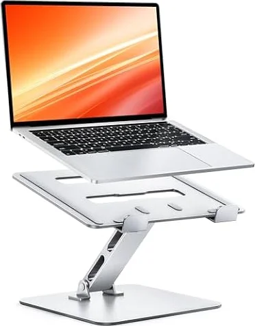 CIRYCASE Supporto PC Portatile Ergonomico, Altezza Regolabile e Pieghevole | Laptop Stand Alluminio Raffreddamento Rialzo PC Scrivania Compatibile con MacBook Pro/Air, Cassetti Tastiera Laptop da 10-16"