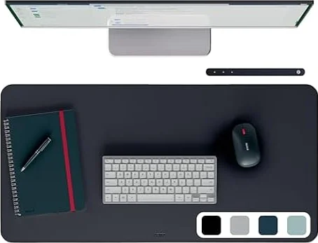 Leitz Tappetino mouse Impermeabile da Scrivania Grande - Protezione Opaca, Adatta a Ufficio e Casa, Facile da Pulire e Antigraffio, 80 x 40 cm, Nero