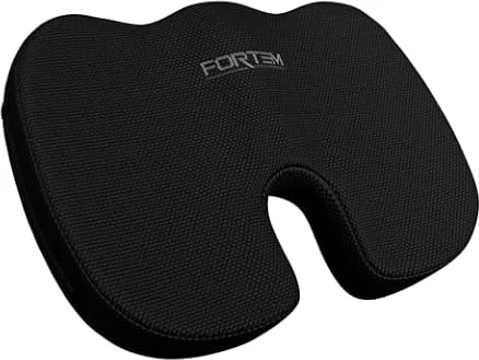 FORTEM Cuscino Sedia Ufficio e Gaming, Cuscino Seduta Ergonomico | Design ergonomico a U, Memory foam ad alta densità, Base antiscivolo, Fodera lavabile