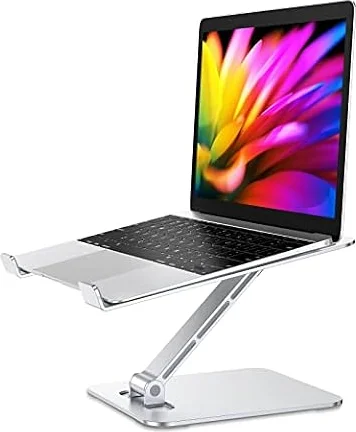 Babacom Supporto PC Portatile Pieghevole Lega Alluminio, Altezza Regolabile | Ergonomico Ventilato Laptop Stand Supporti da Tavolo Libri Compatibile con Notebook e Tablet 10-16" per Ufficio Casa