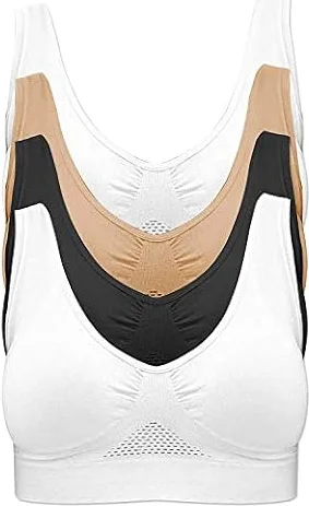 Comfort Air Cooling Seamless Bra Senza Ferretto in Confezione da 4 Pezzi Ideale Mentre dormi, Mentre Fai Sport, Mentre lavori o nel Tuo Tempo Libero