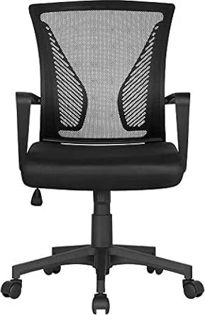 Soberine Sedia Ufficio, Sedie Scrivania Ergonomica Con Braccioli e Rotelle Girevoli, Poltrona Ufficio in Rete Traspirante con Supporto Lombare e Altezza Regolabile Nero