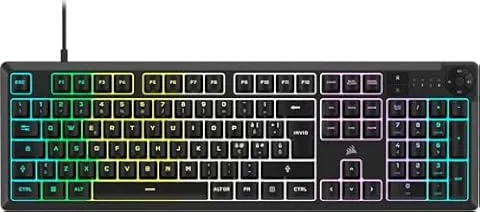 Corsair K55 CORE RGB Tastiera da Gioco a Membrana Cablata – Nero | Layout QWERTY Italiano, Interruttori Silenziosi e Reattivi, Resistenza al Versamento, RGB a Dieci Zone, PC, Mac