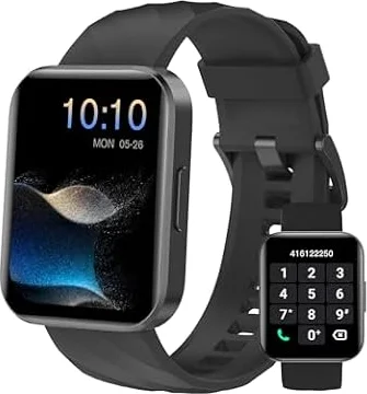Dakofied Smartwatch Uomo Donna Chiamate Bluetooth Smart Watch con Contapassi Cardiofrequenzimetro da Polso Saturimetro Orologio Fitness Notifice WhatsApp Impermeabile IP68 per Android iOS Nero