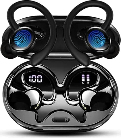 chalvh Cuffie Bluetooth Sport, Auricolari Bluetooth 5.4 HiFi Stereo 50 Ore | Cuffie Wireless, Cancellazione Rumore Mic, Ricarica Rapida USB-C, Cuffiette Bluetooth IP7 Impermeabil Running Palestra