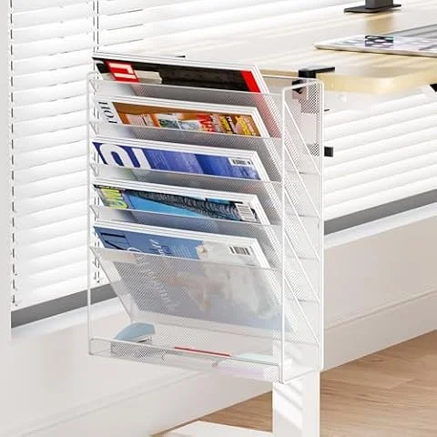DESKORGA organizzatore per documenti, porta A4 e forniture ufficio, striscione da scrivania, accessori da scrivania (grigio)