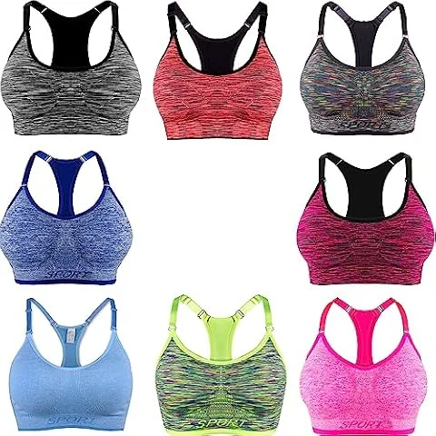 Libella Set a 3 Pezzi Donne Reggisegno Push Up Bustier Sostegno Forte Imbottito Senza Cinturino Fitness Top di Sport 3714 Principio Casuale L/XL