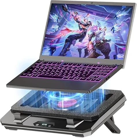 IETS GT300 - Supporto di raffreddamento per laptop migliorato con supporto regolabile, ventola Turbo per raffreddamento rapido, per laptop da gioco da 10-17 pollici, guarnizione flessibile, con