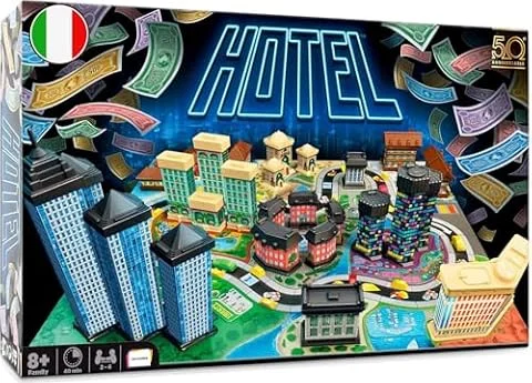 Asmodee – HOTEL – Nuova Versione Gioco da Tavolo | Gioco da Tavola Strategico di Costruzione Hotel per Famiglia e Amici – 2-4 Giocatori – 8+ Anni – 40 Min. – Edizione Italiana